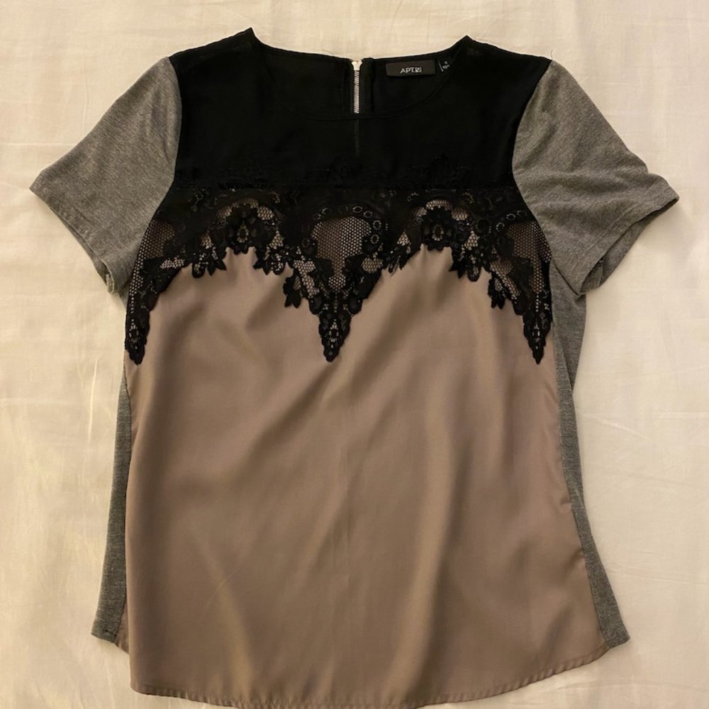 Women's Blouse Black and Tan
